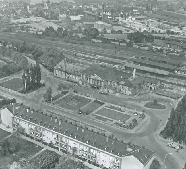 Abbildung 1: Boahnhof Viersen, Luftbild 1951