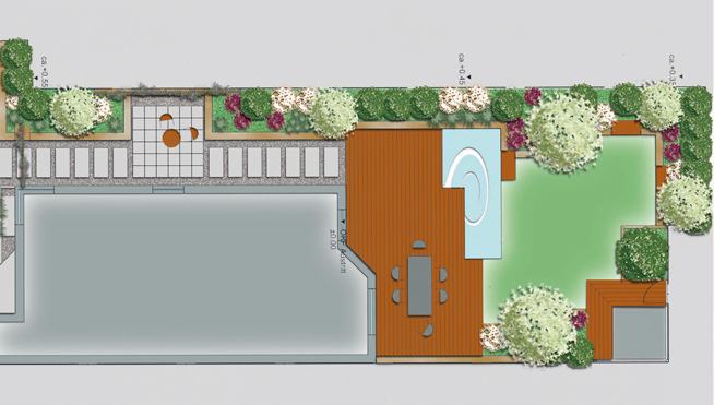 Grundrissplan für die moderne Doppelhaushälfte